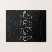 Schattig Abstract Un Deux Trois Kat Franse Kitty Legpuzzel (Horizontaal)