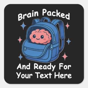 Schattig Achter-de-School-Aanpasbaar “Hersenen Kla Vierkante Sticker
