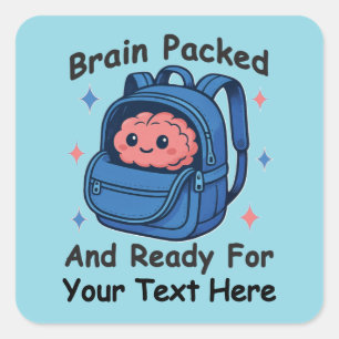 Schattig Achter-de-School-jaar Aanpasbaar “Hersene Vierkante Sticker