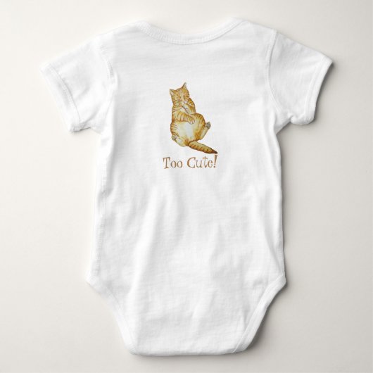 schattig afbeelding gemberkat slaapt als kitten romper (Achterkant)