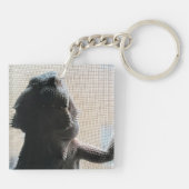 Schattig Afbeelding voor overschrijden Sleutelhanger (Achterkant)