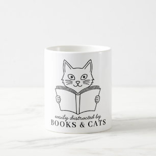 Schattig Afgeleid Door Boeken & Katten Koffiemok