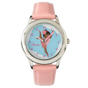 Schattig Afrikaans Amerikaans Roze en Blauw Horloge