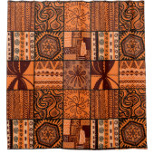 schattig Afrikaans betonnen patroon Douchegordijn (Voorkant)