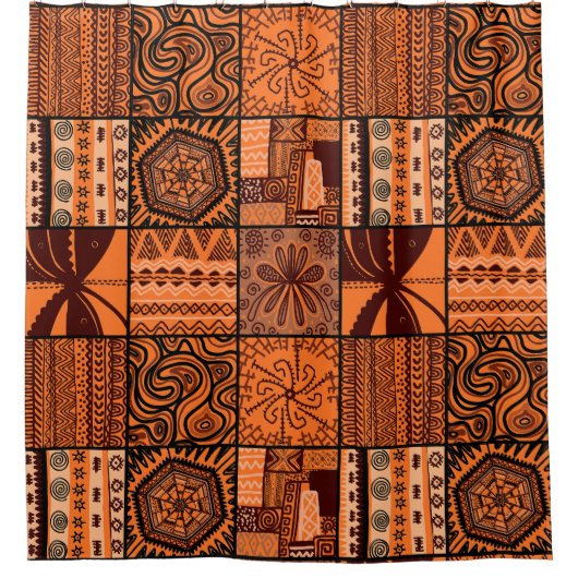 schattig Afrikaans betonnen patroon Douchegordijn (Voorkant)