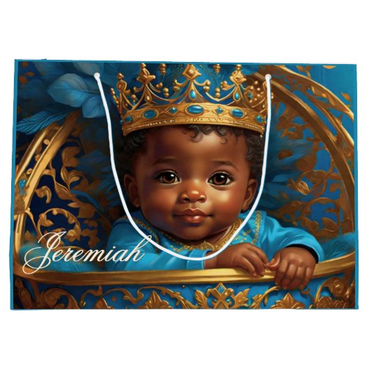 Schattig Afrikaans Koningin Baby shower/Verjaardag Groot Cadeauzakje (Achterkant)