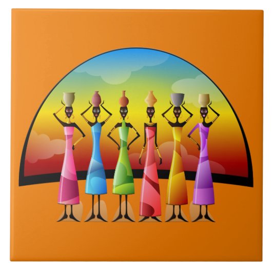 schattig Afrikaans Tribal dames decor Tegeltje (Voorkant)