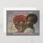 Schattig-Afrikaanse Kinder  Valentijn Briefkaart (Voorkant / Achterkant)