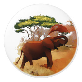 schattig Afrikaanse olifant home decor Keramische Knop
