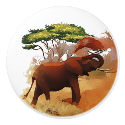 schattig Afrikaanse olifant home decor Keramische Knop (Voorkant)