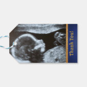 Schattig Afrikaanse prins Royal Blue/Gold Foto Cadeaulabel (Achterkant Horizontaal)