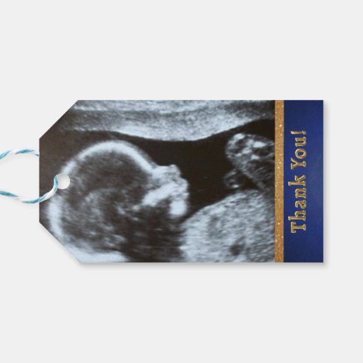 Schattig Afrikaanse prins Royal Blue/Gold Foto Cadeaulabel (Achterkant Horizontaal)