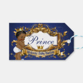 Schattig Afrikaanse prins Royal Blue/Gold Foto Cadeaulabel (Voorkant (Horizontaal))