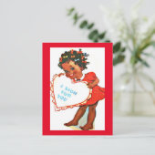  Schattig-Afrikaanse Valentijn van Amer Girl Briefkaart (Staand voorkant)