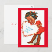  Schattig-Afrikaanse Valentijn van Amer Girl Briefkaart (Voorkant / Achterkant)