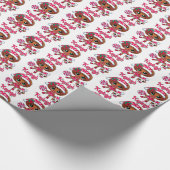 Schattig Afro-Amerikaans Meisje & Puppy Kerstmis Cadeaupapier (Hoek)