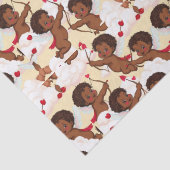 Schattig Afro-Amerikaanse Cherub met harten Tissuepapier (Detail)