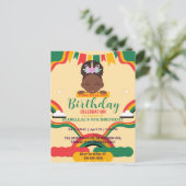 Schattig afro eenhoorn Afrikaans-Amerikaanse meisj Briefkaart (Staand voorkant)