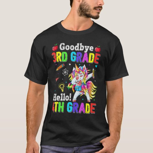 Schattig Afscheid 3e Klas Hallo 4e Klas Dabbing Un T-shirt (Voorkant)