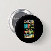 Schattig afscheid 5e klas middelbare school zomerv ronde button 5,7 cm (Voorkant /achterkant)