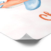 Schattig afscheid en geluk pinguïn poster (Hoek)