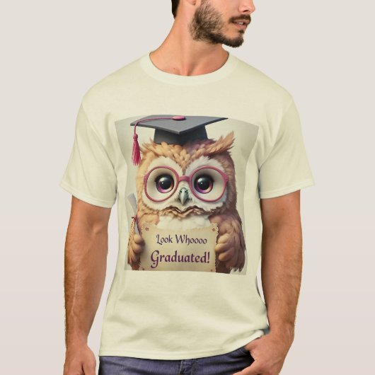 Schattig Afstuderen Uil - Look Whooo Afgestudeerd! T-shirt (Voorkant)