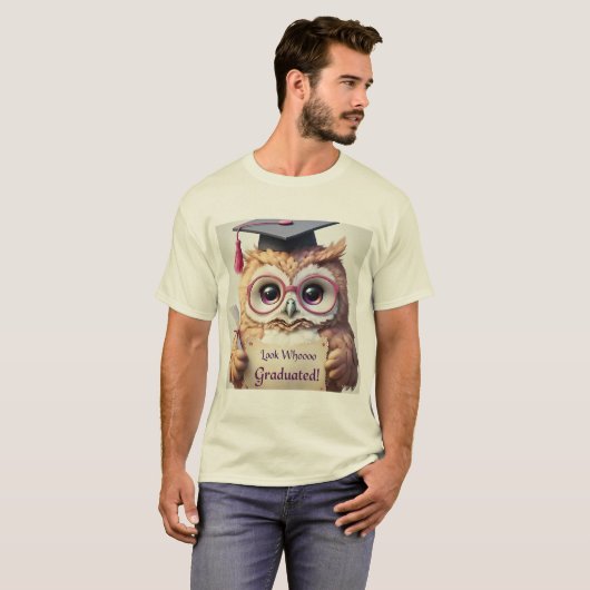 Schattig Afstuderen Uil - Look Whooo Afgestudeerd! T-shirt (Voorkant volledig)