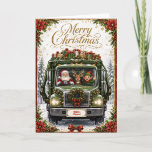 Schattig afvalverwerkingsbedrijf klantwaardering feestdagen kaart