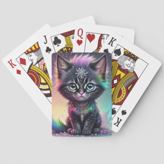 Schattig Ai Gegeneerd Katje Pokerkaarten (Achterkant)