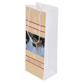 schattig akita kus snowman akita foto kerst wijn cadeautas (Voorkant Gekanteld)