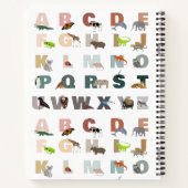 Schattig Alfabet ABC Dieren Aangepaste Naam School Notitieboek (Achterkant)