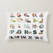 Schattig Alfabet ABC Dieren Accent Kussen (Achterkant)