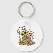 Schattig Alien Chef Kitten Sleutelhanger (Voorkant)