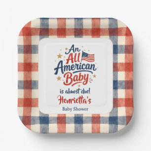 Schattig All American Baby Shower Design Papieren Bordje