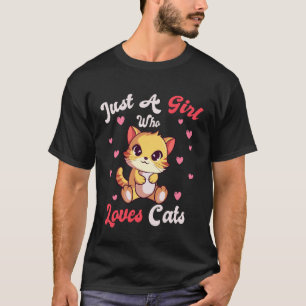 Schattig Alleen Een Meisje Dat Van Katten Kittens T-shirt