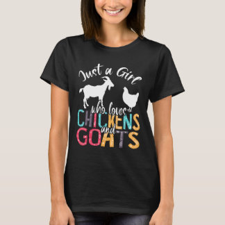 Schattig Alleen Een Meisje Dat Van Kippen Geiten B T-shirt