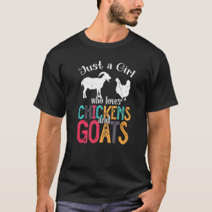 Schattig Alleen Een Meisje Dat Van Kippen Geiten B T-shirt