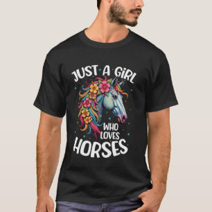 Schattig Alleen Een Meisje Dat Van Paarden Vrouwen T-shirt