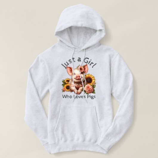 Schattig Alleen Een Meisje Dat Varkens Liefheeft Hoodie (Design voorkant)