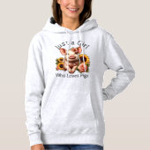 Schattig Alleen Een Meisje Dat Varkens Liefheeft Hoodie (Voorkant)