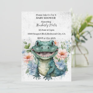 Schattig alligator Baby shower Kaart