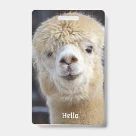 Schattig Alpaca gezicht Badge