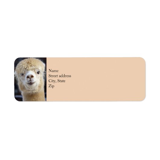 Schattig Alpaca-gezicht Etiket (Voorkant)