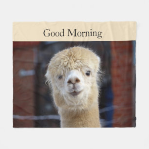 Schattig Alpaca gezicht Fleece Deken