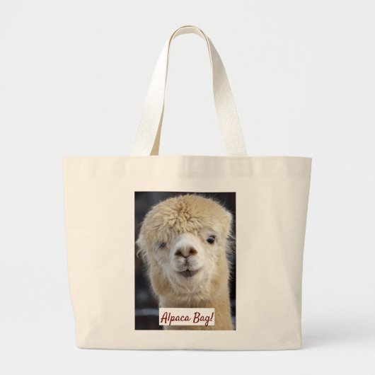 Schattig Alpaca gezicht Grote Tote Bag (Voorkant)