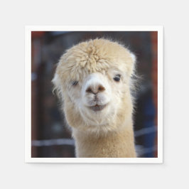 Schattig Alpaca-gezicht         Servet