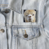Schattig Alpaca-gezicht Vierkante Button 5,1 Cm (In situ)