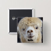 Schattig Alpaca-gezicht Vierkante Button 5,1 Cm (Voorkant /achterkant)
