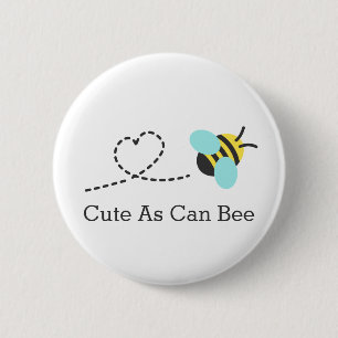 Schattig als een bijtje ronde button 5,7 cm