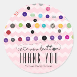 SCHATTIG ALS EEN KNOP Baby Shower Feest Favorieten Ronde Sticker